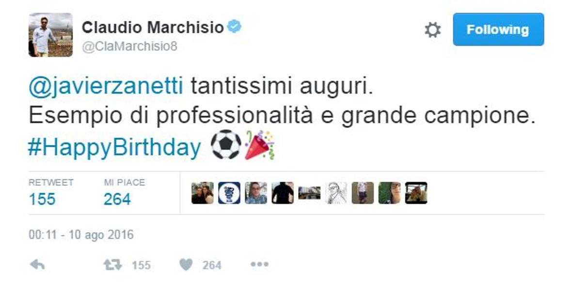 Ecco gli auguri di Marchisio su Twitter per 